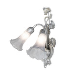 14"W Gray Tiffany Pond Lily 2 Lt Wall Sconce