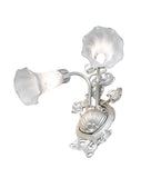 14"W Gray Tiffany Pond Lily 2 Lt Wall Sconce