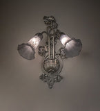 14"W Gray Tiffany Pond Lily 2 Lt Wall Sconce