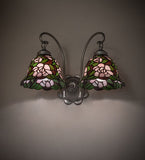 18"W Begonia 2 Lt Wall Sconce