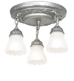16"W Victorian Ruffle 3 Lt Semi-Flushmount