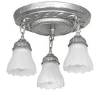 16"W Victorian Ruffle 3 Lt Semi-Flushmount