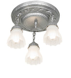 16"W Victorian Ruffle 3 Lt Semi-Flushmount