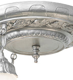 16"W Victorian Ruffle 3 Lt Semi-Flushmount