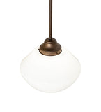 12"W Revival Schoolhouse Traditional Globe Pendant