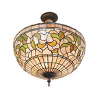 20"W Tiffany Turning Leaf Semi-Flushmount