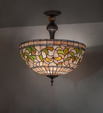 20"W Tiffany Turning Leaf Semi-Flushmount