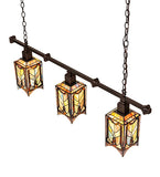 48"L Cottage Mission 3 Lt Island Pendant