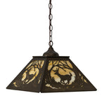 16"Sq Deer at Dawn Pendant