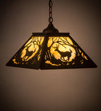 16"Sq Deer at Dawn Pendant