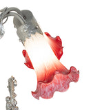 16"H Pink/White Tiffany Pond Lily 2 Lt Trellis Girl Accent Lamp