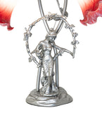 16"H Pink/White Tiffany Pond Lily 2 Lt Trellis Girl Accent Lamp