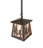 7" Square Tall Pines Outdoor Pendant