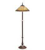 24"H Tiffany Jeweled Peacock Floor Lamp