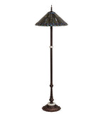 24"H Tiffany Jeweled Peacock Floor Lamp