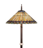 24"H Tiffany Jeweled Peacock Floor Lamp