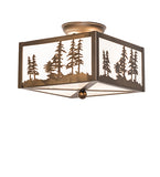 10"Sq Tall Pines Flushmount