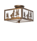 10"Sq Tall Pines Flushmount