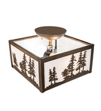 10"Sq Tall Pines Flush Mount
