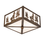 10"Sq Tall Pines Flushmount