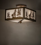 10"Sq Tall Pines Flushmount