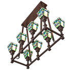 36"L Prairie Wheat 8 Lt Oblong Chandelier