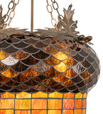 22"W Acorn & Oak Leaf Inverted Pendant