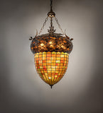 22"W Acorn & Oak Leaf Inverted Pendant