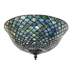 16"W Tiffany Fishscale Flush Mount