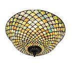 16"W Tiffany Fishscale Flush Mount