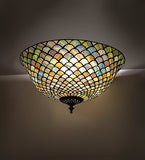 16"W Tiffany Fishscale Flush Mount