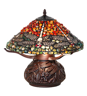 17"H Dragonfly Polished Agata Table Lamp
