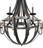 54"W Barrel Stave Metallo 10 Lt Chandelier