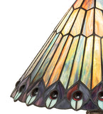 19"H Tiffany Jeweled Peacock Accent Lamp