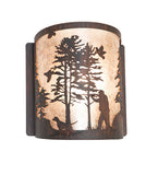 8"W Quail Hunter W/Dog Wall Sconce