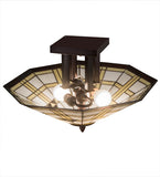 20"W Arrowhead Mission Southwest Tiffany Flush Mount

