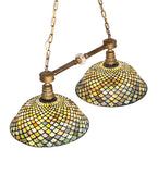 37"W Tiffany Fishscale 2 Lt Island Pendant