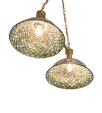 37"W Tiffany Fishscale 2 Lt Island Pendant