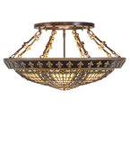 28"W Tiffany Fleur-de-lis Semi-Flush Mount