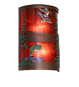 8"W Bass & Mallard Right Wall Sconce