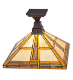 17"Sq Prairie Straw Flush Mount