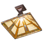 17"Sq Prairie Straw Flushmount