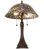 23"H Tiffany Fishscale Stained Glass Table Lamp