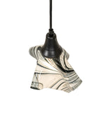 10"W Handkerchief Noir Swirl Mini Pendant