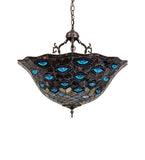28"W Tiffany Peacock Inverted Pendant