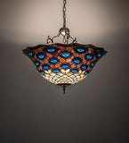 28"W Tiffany Peacock Inverted Pendant