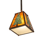 10"Sq Tall Pines Pendant