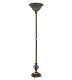 70"H Tiffany Peacock Feather Torchiere
