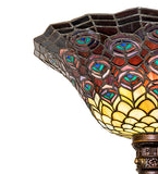 70"H Tiffany Peacock Feather Torchiere