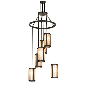30"W Cartier 6 Lt Cascading Chandelier